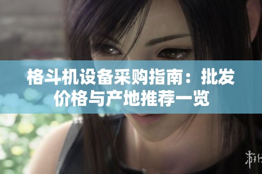 格斗機設備采購指南：批發價格與產地推薦一覽