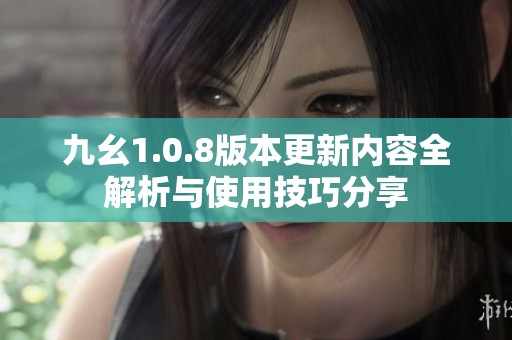 九幺1.0.8版本更新內容全解析與使用技巧分享