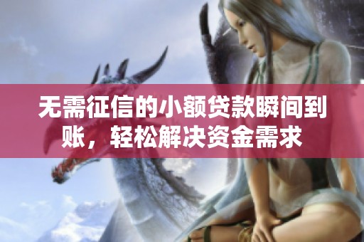 無需征信的小額貸款瞬間到賬，輕松解決資金需求