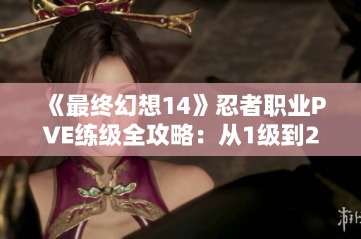 《最終幻想14》忍者職業PVE練級全攻略：從1級到29級的最佳路徑解析