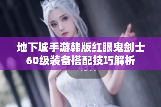 地下城手游韓版紅眼鬼劍士60級裝備搭配技巧解析