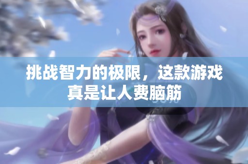 挑戰(zhàn)智力的極限，這款游戲真是讓人費(fèi)腦筋