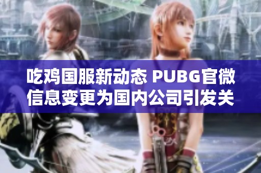 吃雞國服新動態 PUBG官微信息變更為國內公司引發關注