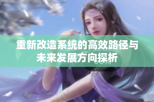 重新改造系統的高效路徑與未來發展方向探析