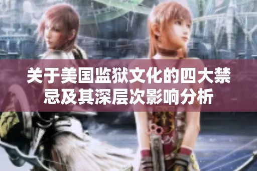 關于美國監(jiān)獄文化的四大禁忌及其深層次影響分析