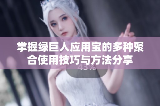 掌握綠巨人應用寶的多種聚合使用技巧與方法分享