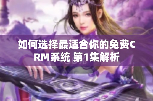 如何選擇最適合你的免費CRM系統 第1集解析