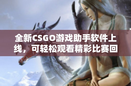 全新CSGO游戲助手軟件上線，可輕松觀看精彩比賽回放