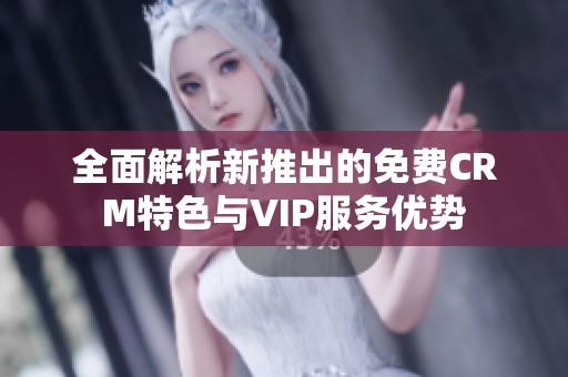 全面解析新推出的免費CRM特色與VIP服務優勢