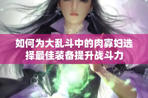 如何為大亂斗中的肉寡婦選擇最佳裝備提升戰斗力