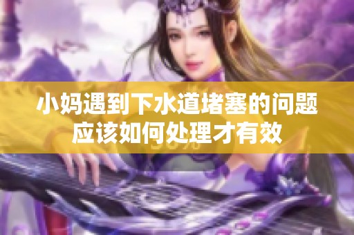 小媽遇到下水道堵塞的問題應該如何處理才有效