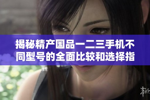 揭秘精產國品一二三手機不同型號的全面比較和選擇指南
