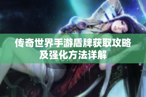 傳奇世界手游盾牌獲取攻略及強化方法詳解