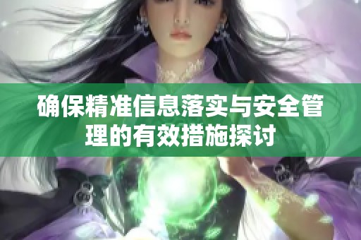 確保精準信息落實與安全管理的有效措施探討