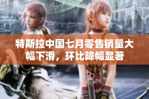 特斯拉中國七月零售銷量大幅下滑，環比降幅顯著