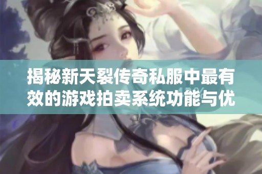 揭秘新天裂傳奇私服中最有效的游戲拍賣系統功能與優勢