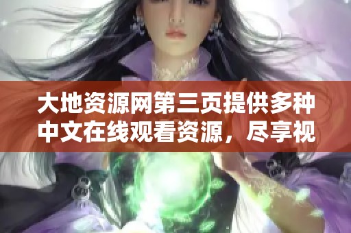 大地資源網第三頁提供多種中文在線觀看資源，盡享視聽盛宴