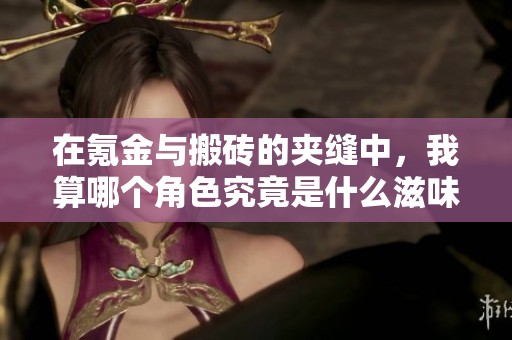 在氪金與搬磚的夾縫中，我算哪個角色究竟是什么滋味