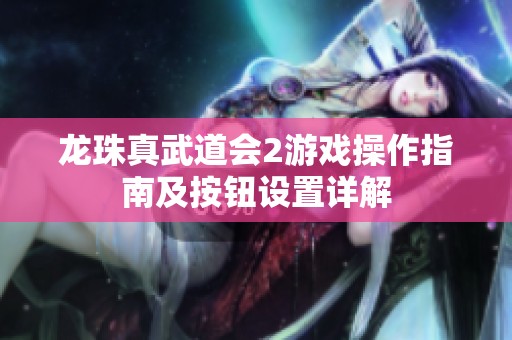 龍珠真武道會2游戲操作指南及按鈕設置詳解
