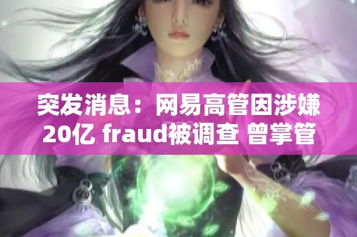 突發(fā)消息:網(wǎng)易高管因涉嫌20億 fraud被調(diào)查 曾掌管多款熱門(mén)游戲 突發(fā)消息:網(wǎng)易高管因涉嫌20億 fraud被調(diào)查 曾掌管多款熱門(mén)游戲