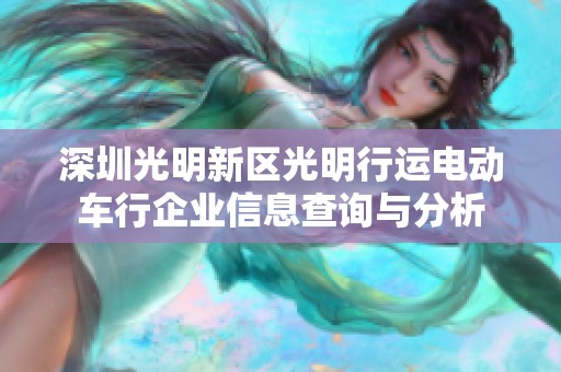 深圳光明新區(qū)光明行運(yùn)電動(dòng)車(chē)行企業(yè)信息查詢(xún)與分析 深圳光明新區(qū)光明行運(yùn)電動(dòng)車(chē)行企業(yè)信息查詢(xún)與分析