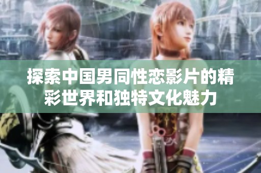 探索中國男同性戀影片的精彩世界和獨特文化魅力