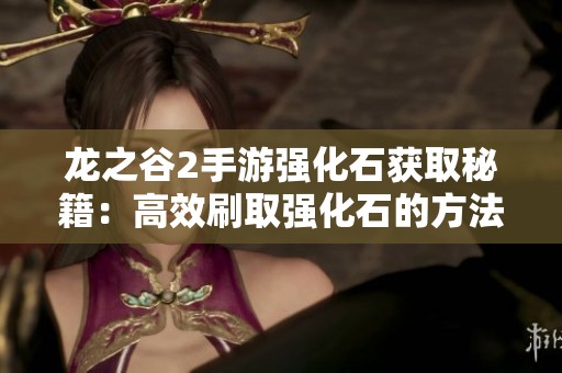 龍之谷2手游強化石獲取秘籍：高效刷取強化石的方法分享